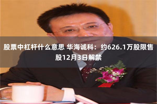 股票中杠杆什么意思 华海诚科：约626.1万股限售股12月3日解禁